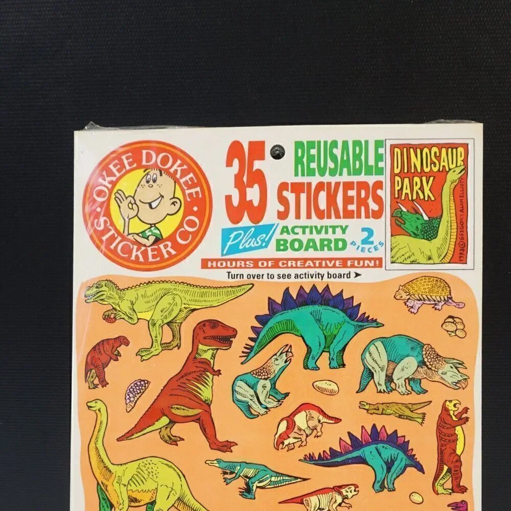 Dinosaur Park Okee Dokee Stickers Party Favors Activity Board Reusable